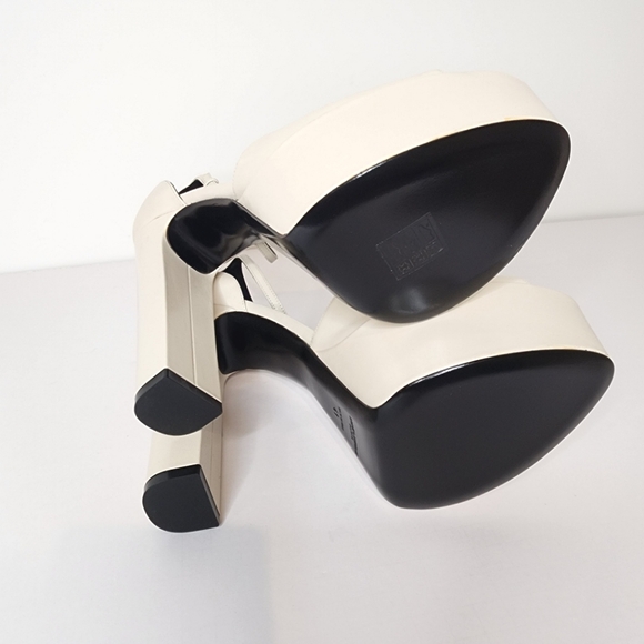Yves Saint Laurent Jodie 95 Open Toe Heel Platform in Pearl Size 41 - Picture 6 of 7